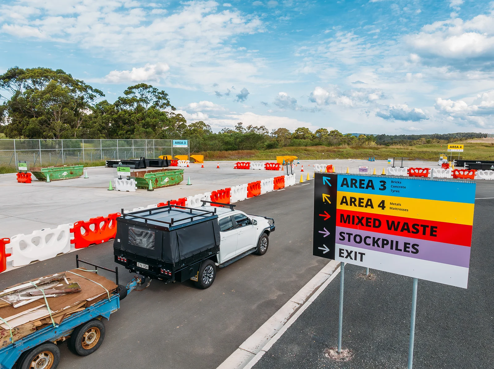 Waste drop-off bays and vehicle access at the existing Maitland Resource Recovery Facility